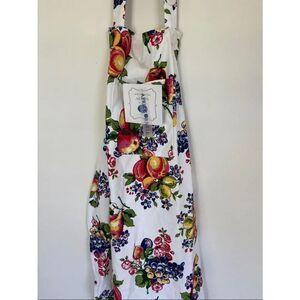 NWT April Cornell Full Apron Fruit Floral Print 100% Cotton